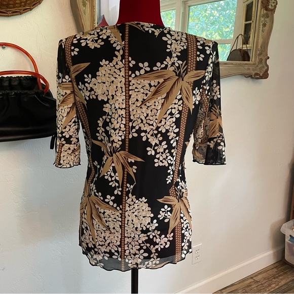 Design Works Top Beautiful Florals! Rhinestone Details Size PL - Picture 6 of 9